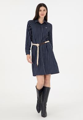 Kadın Lacivert Dokuma Elbise - 50298074007