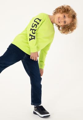 Erkek Çocuk Elma Yeşili Bisiklet Yaka Sweatshirt - 50293643046