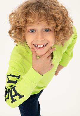 Erkek Çocuk Elma Yeşili Bisiklet Yaka Sweatshirt - 50293643046