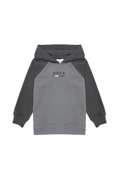 Erkek Çocuk Gri Kapüşonlu Sweatshirt