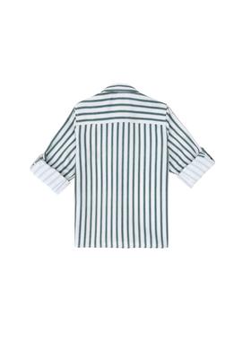 Erkek Çocuk Koyu Yeşil Uzun Kollu Gömlek - 50297387003