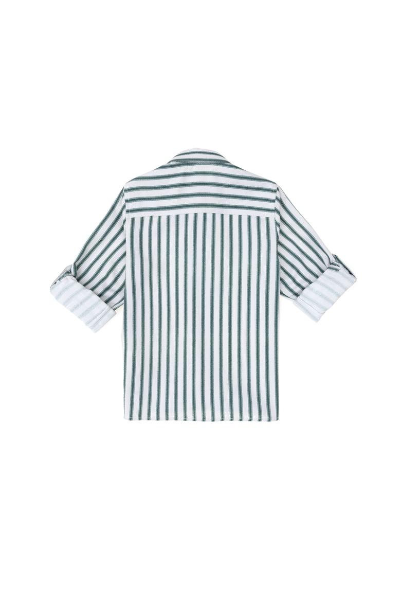 Erkek Çocuk Koyu Yeşil Uzun Kollu Gömlek - 50297387003