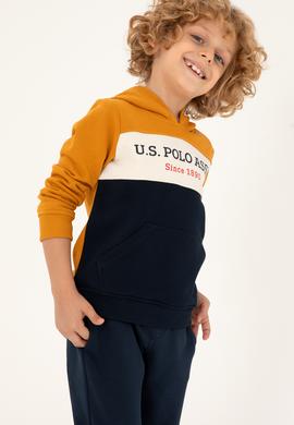 Erkek Çocuk Hardal Kapüşonlu Sweatshirt - 50293616025