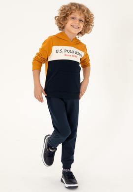 Erkek Çocuk Hardal Kapüşonlu Sweatshirt - 50293616025