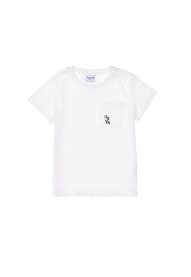 Erkek Çocuk Beyaz Bisiklet Yaka Tişört - 50298096009