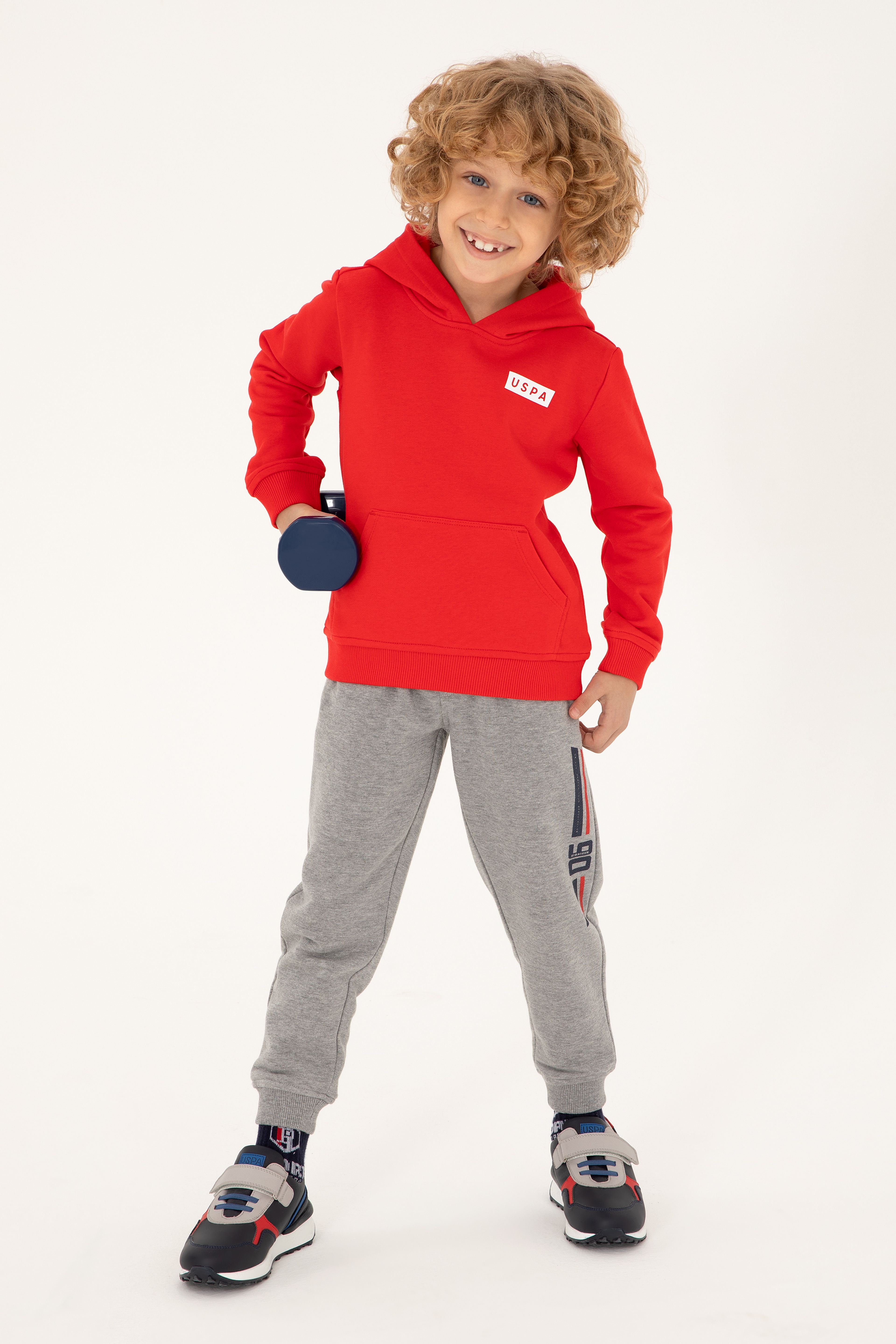 Erkek Çocuk Kırmızı Kapüşonlu Sweatshirt