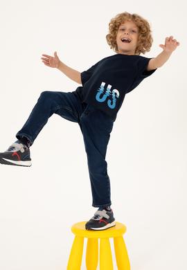 Erkek Çocuk Lacivert Bisiklet Yaka Tişört - 50295427055