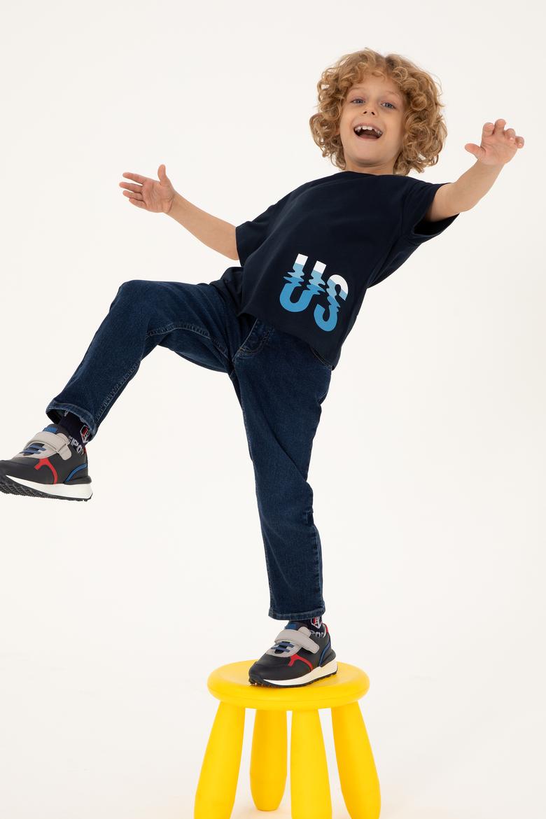 Erkek Çocuk Lacivert Bisiklet Yaka Tişört - 50295427055