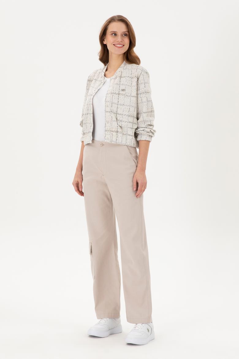 Kadın Krem Bomber Ceket - 50292427005