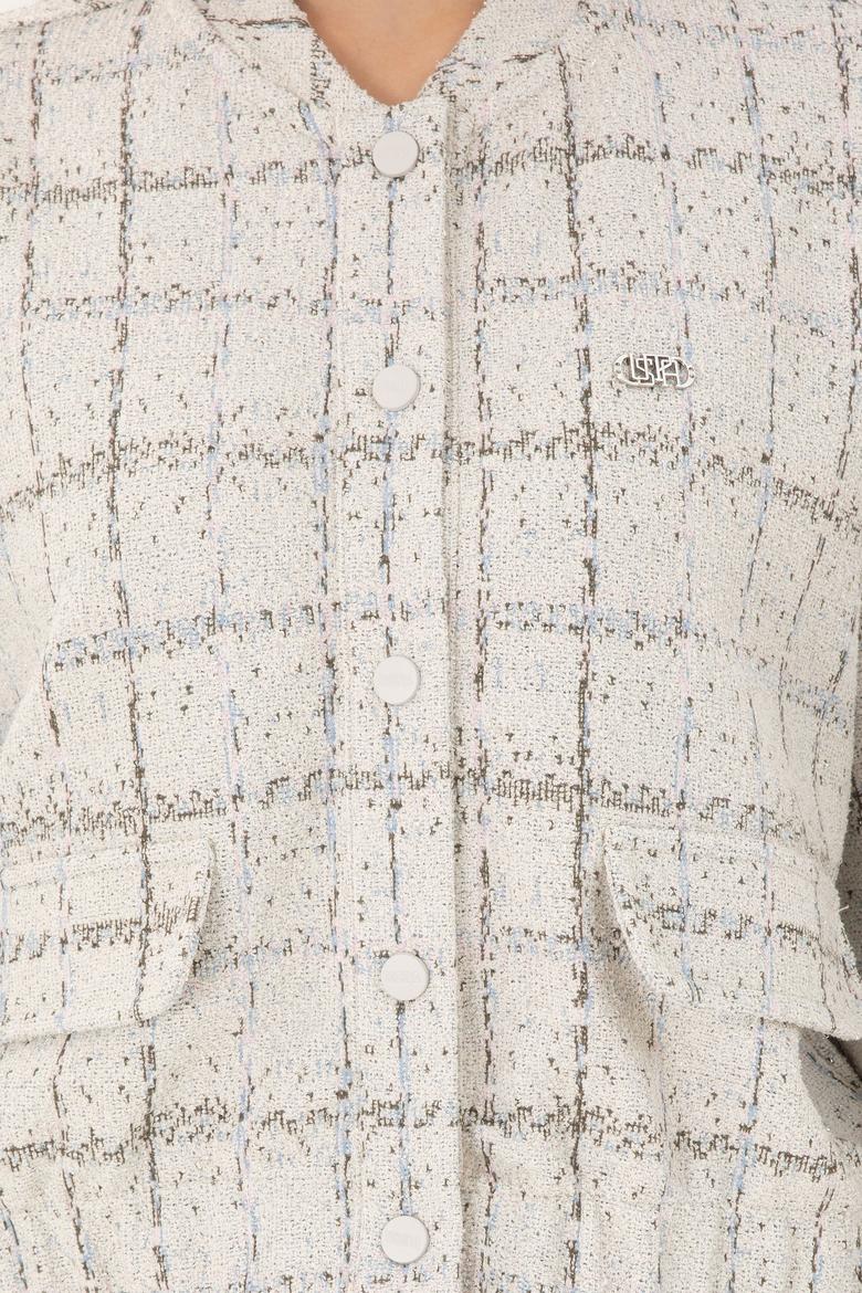 Kadın Krem Bomber Ceket - 50292427005