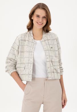 Kadın Krem Bomber Ceket - 50292427005