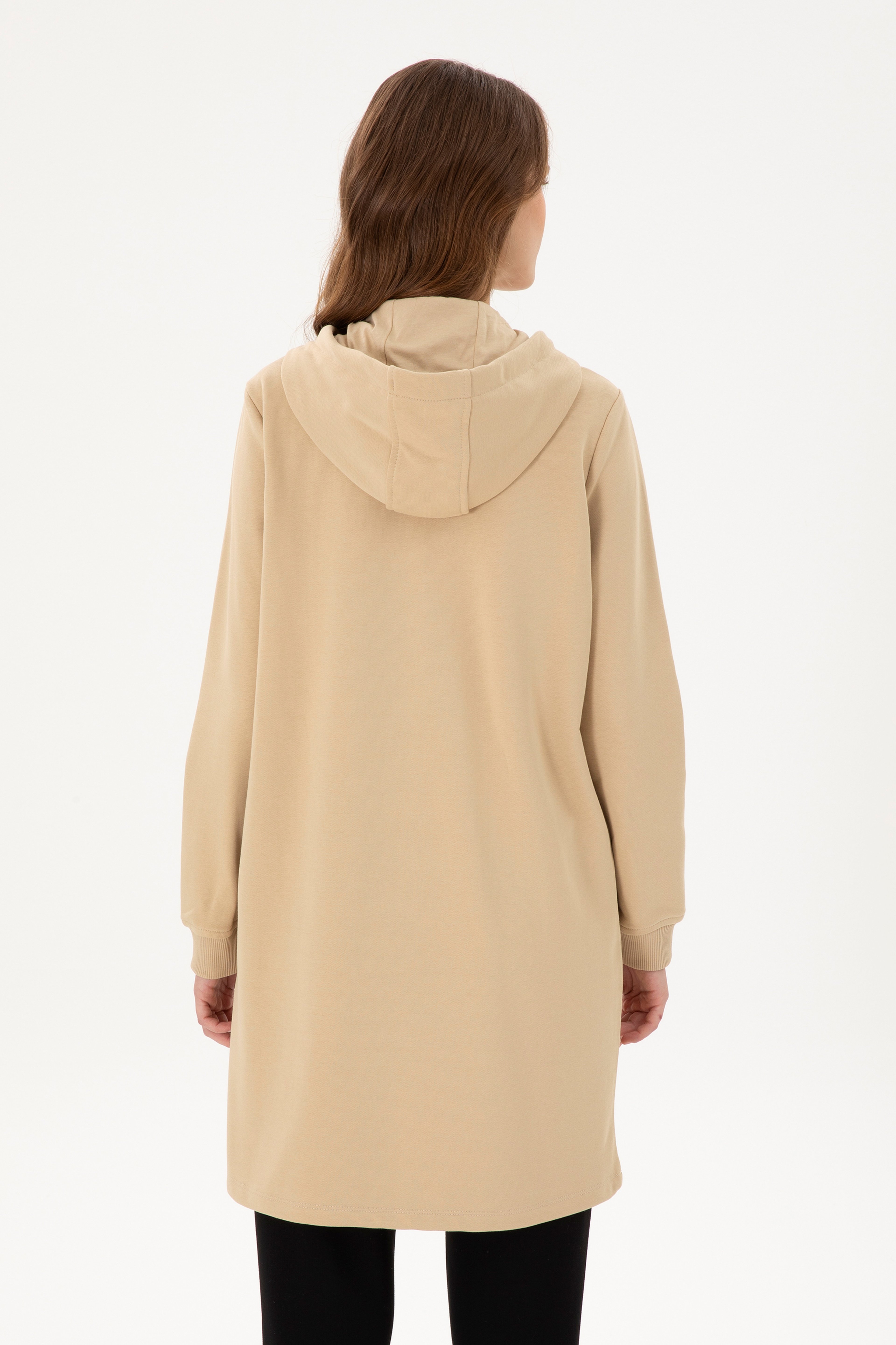 Kadın Kum Kapüşonlu Sweatshirt - Image 5
