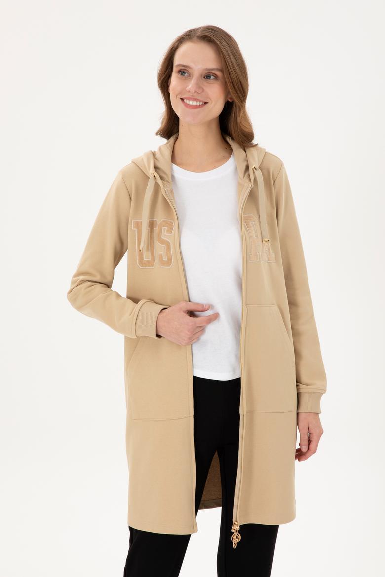 Kadın Kum Kapüşonlu Sweatshirt