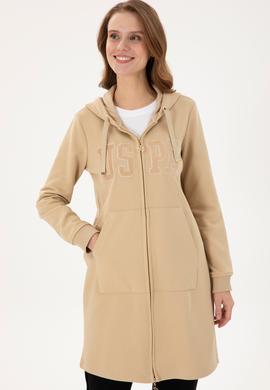 Kadın Kum Kapüşonlu Sweatshirt - 50289544059