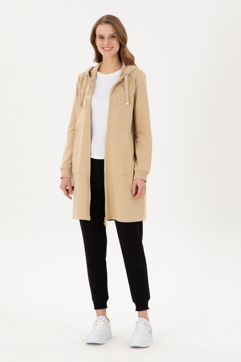 Kadın Kum Kapüşonlu Sweatshirt - 50289544059