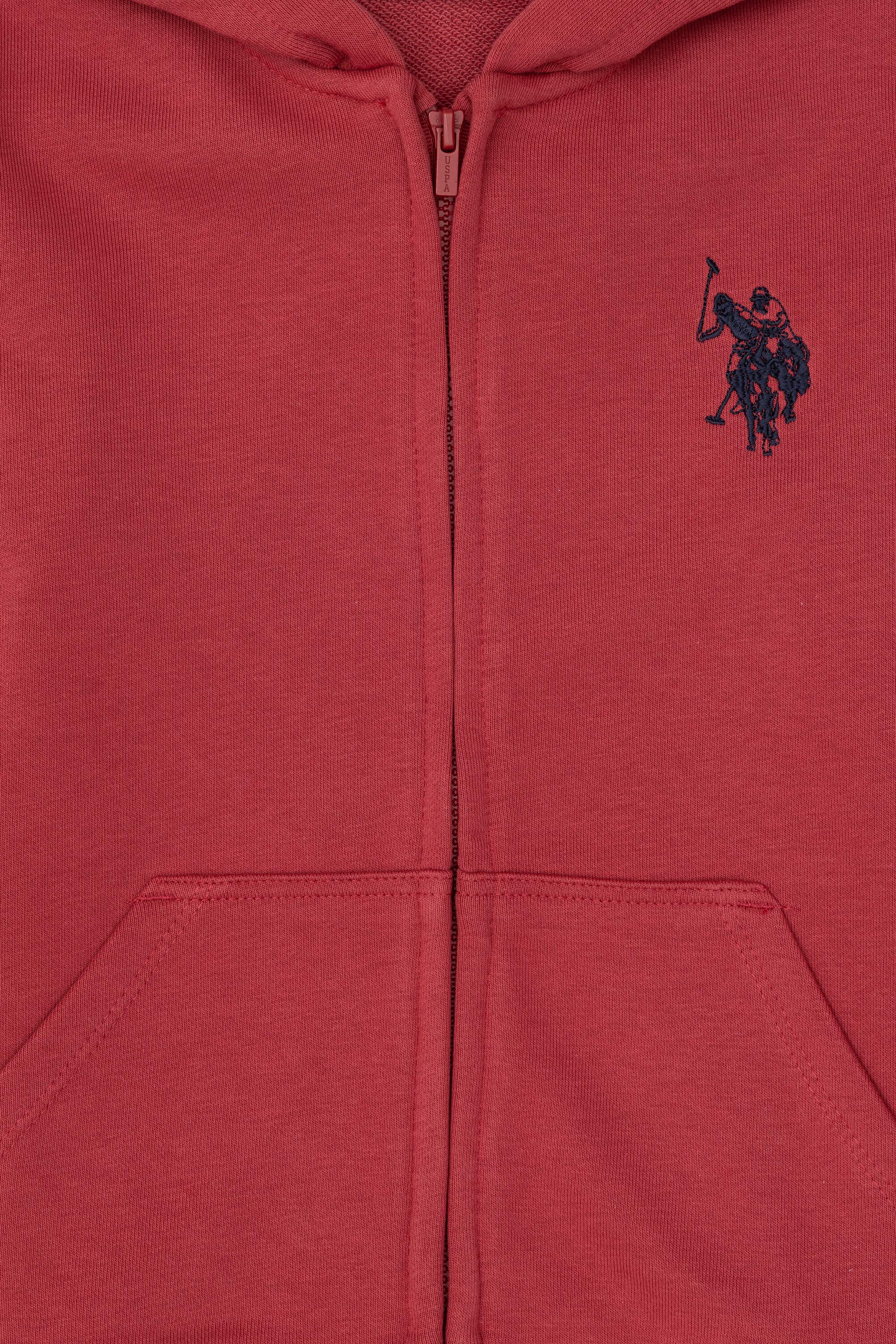 Erkek Çocuk Vişne Basic Fermuarlı Sweatshirt - Image 5