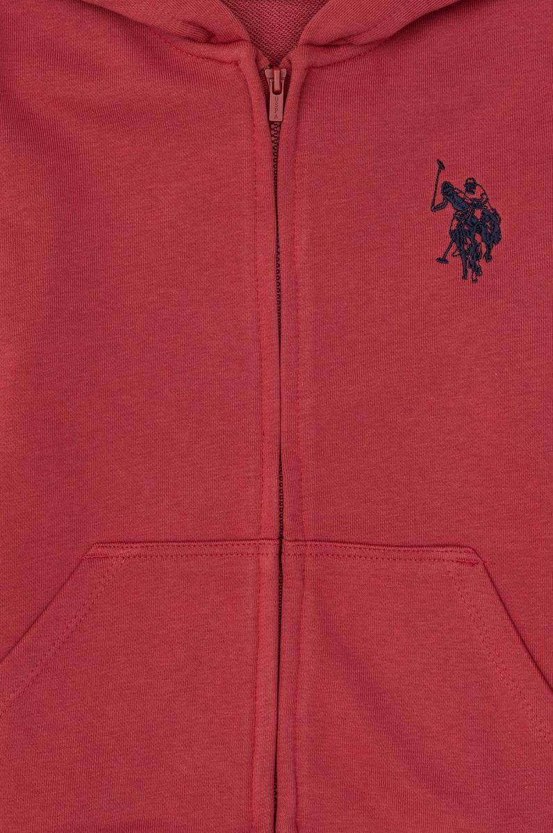 Erkek Çocuk Vişne Basic Fermuarlı Sweatshirt