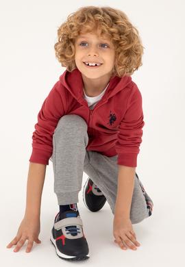 Erkek Çocuk Vişne Basic Fermuarlı Sweatshirt - 50293536074