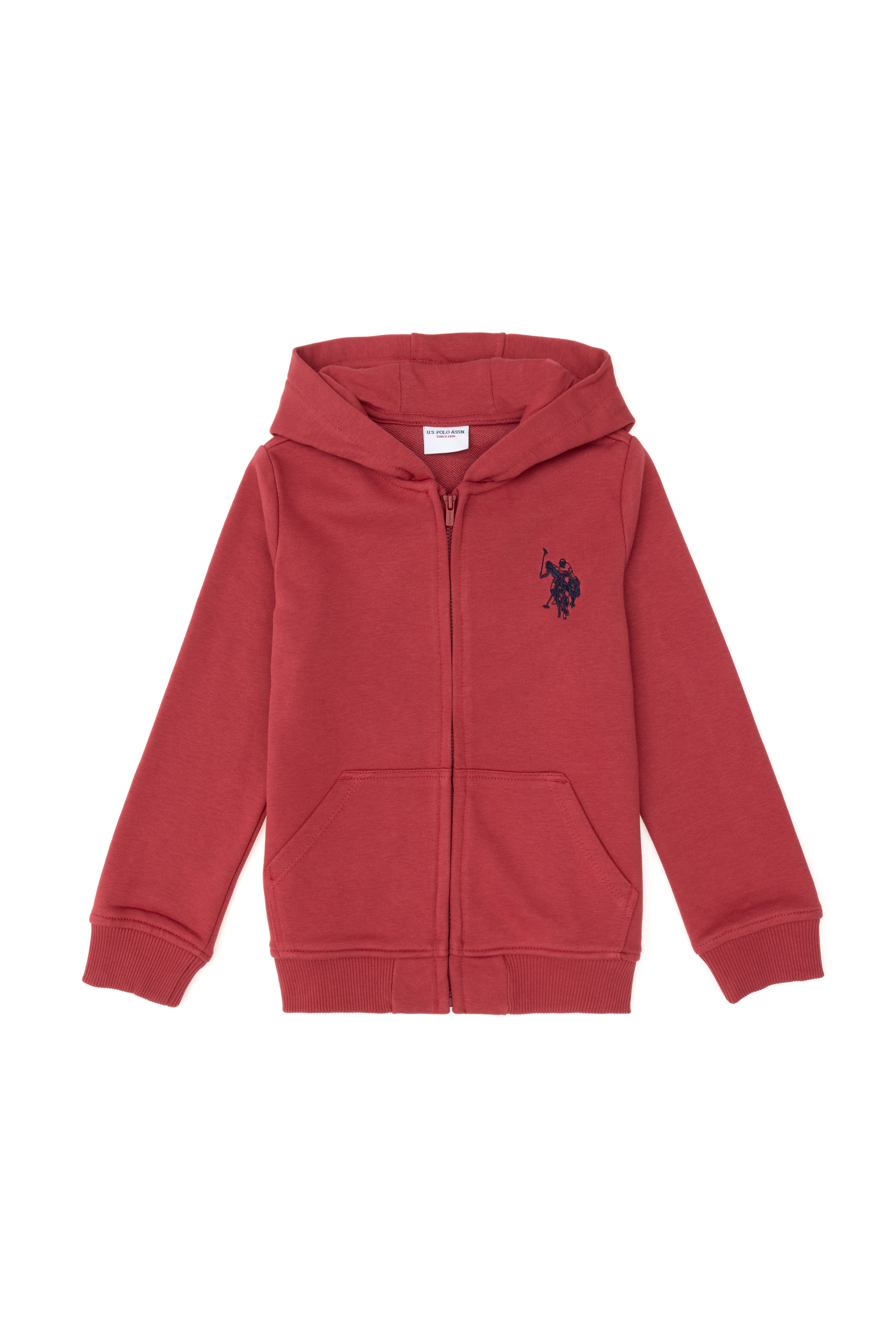 Erkek Çocuk Vişne Basic Fermuarlı Sweatshirt - Image 3