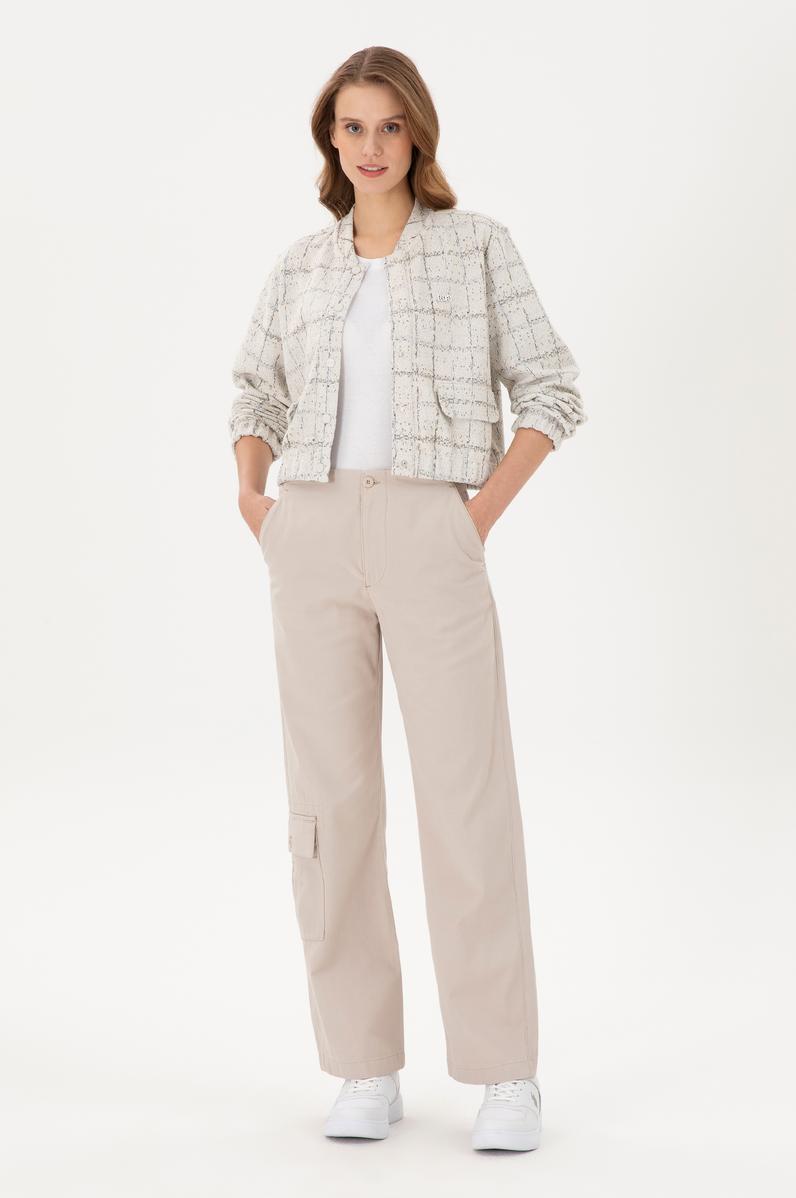 Kadın Taş Cargofit Kanvas Pantolon