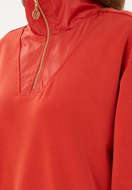 Kadın Kiremit Dik Yaka Sweatshirt - 50292356011