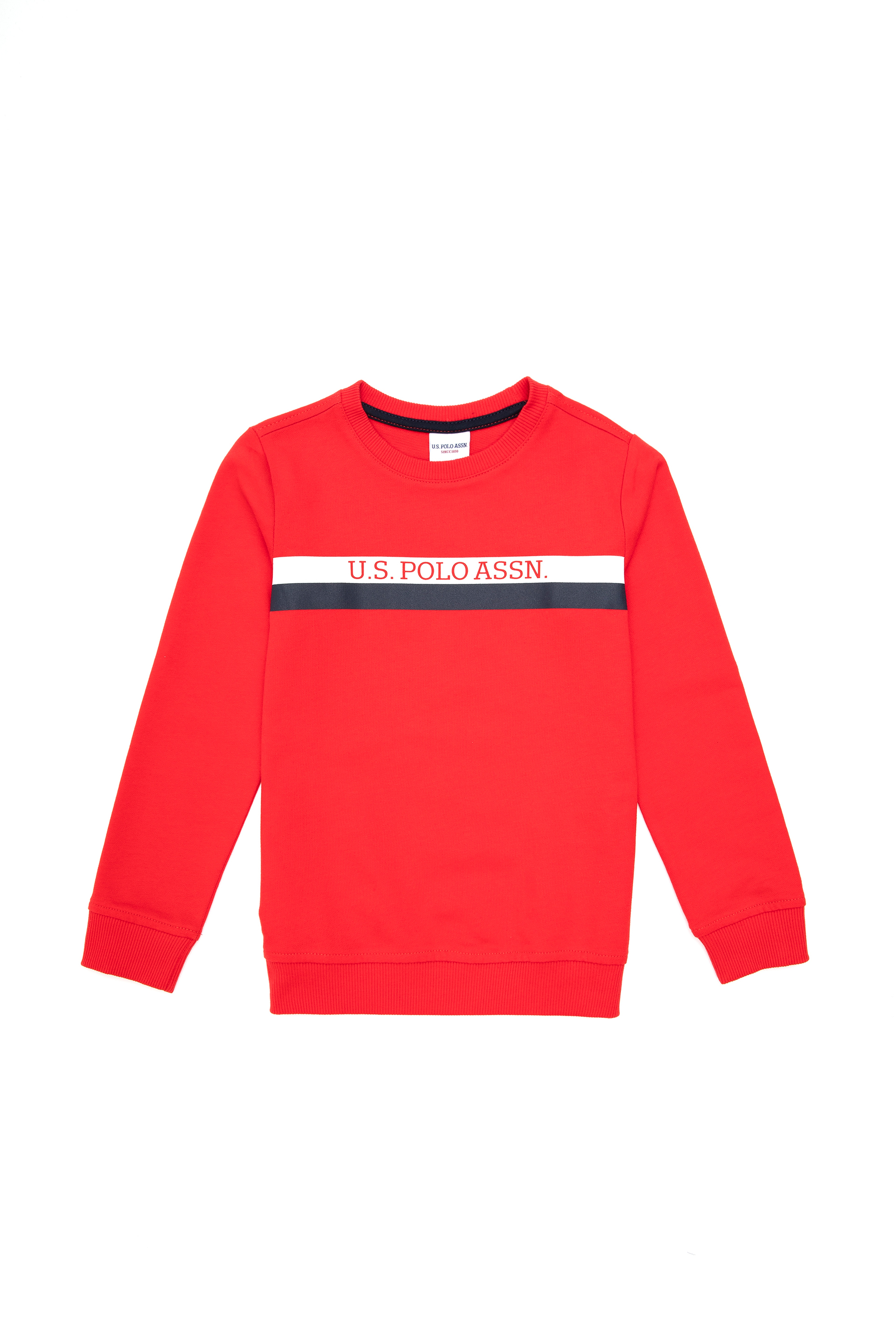 Erkek Çocuk Kırmızı Bisiklet Yaka Sweatshirt