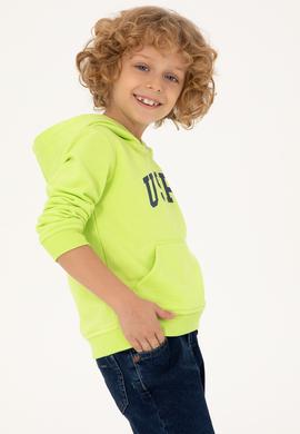 Erkek Çocuk Elma Yeşili Kapüşonlu Sweatshirt - 50293614124