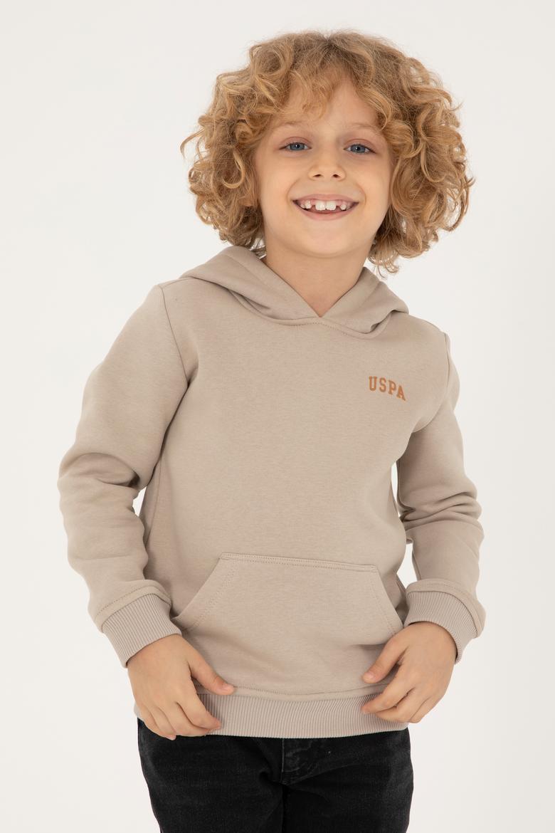 Erkek Çocuk Taş Basic Kapüşonlu Sweatshirt
