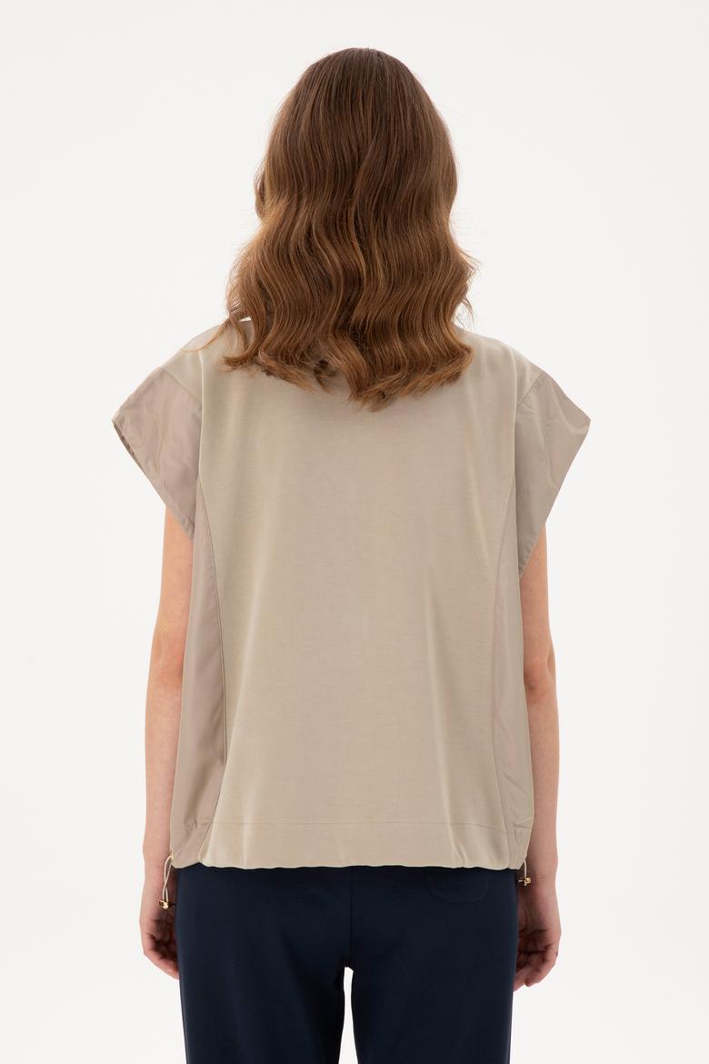 Kadın Açık Haki Örme Yelek - 50292386012