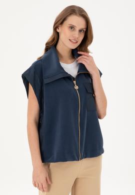 Kadın Lacivert Örme Yelek - 50292386008