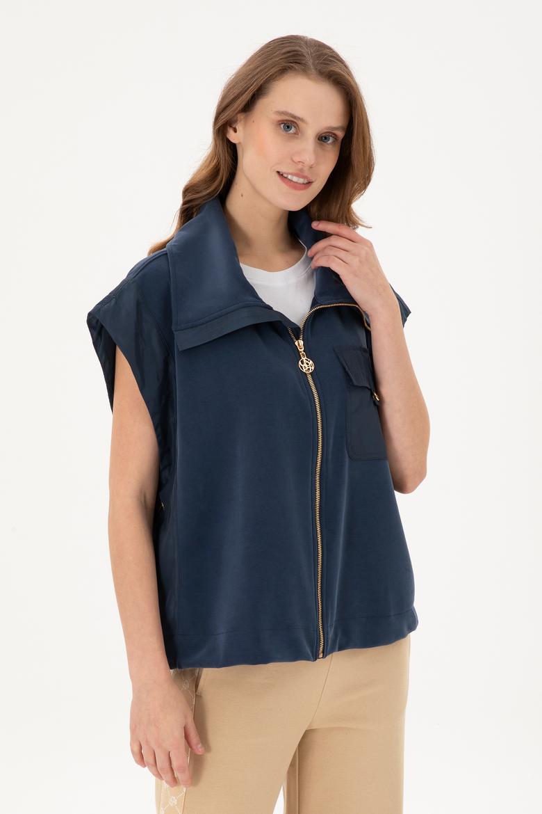 Kadın Lacivert Örme Yelek