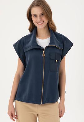 Kadın Lacivert Örme Yelek - 50292386008