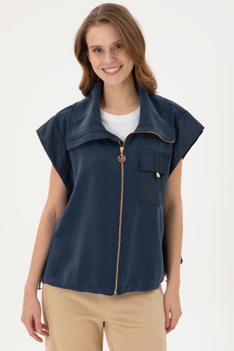 Kadın Lacivert Örme Yelek - 50292386008