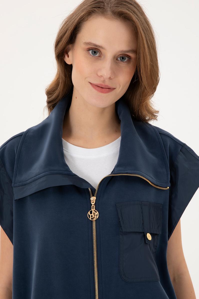 Kadın Lacivert Örme Yelek