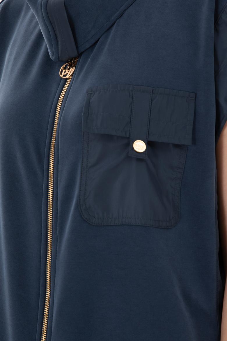 Kadın Lacivert Örme Yelek - 50292386008