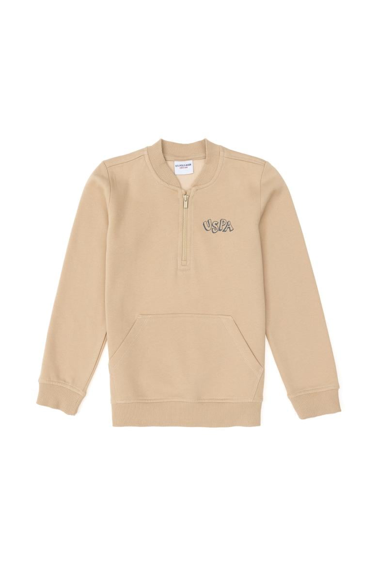 Erkek Çocuk Kum Yarım Fermuarlı Sweatshirt - 50293774022