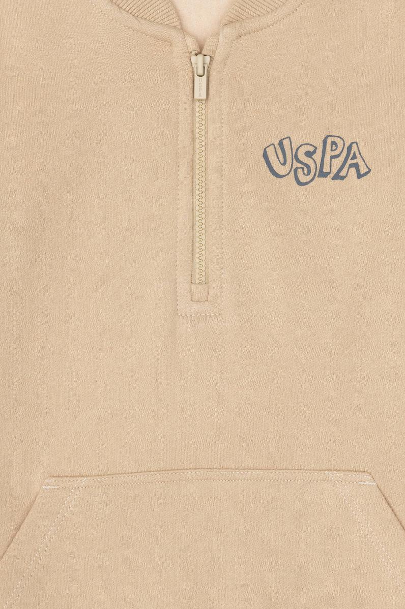 Erkek Çocuk Kum Yarım Fermuarlı Sweatshirt