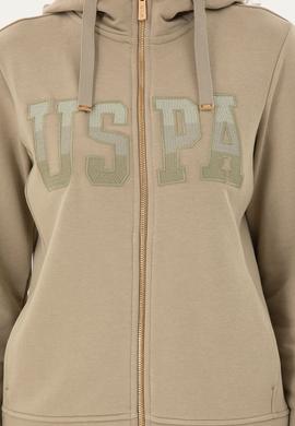 Kadın Açık Haki Basic Kapüşonlu Sweatshirt - 50289540112