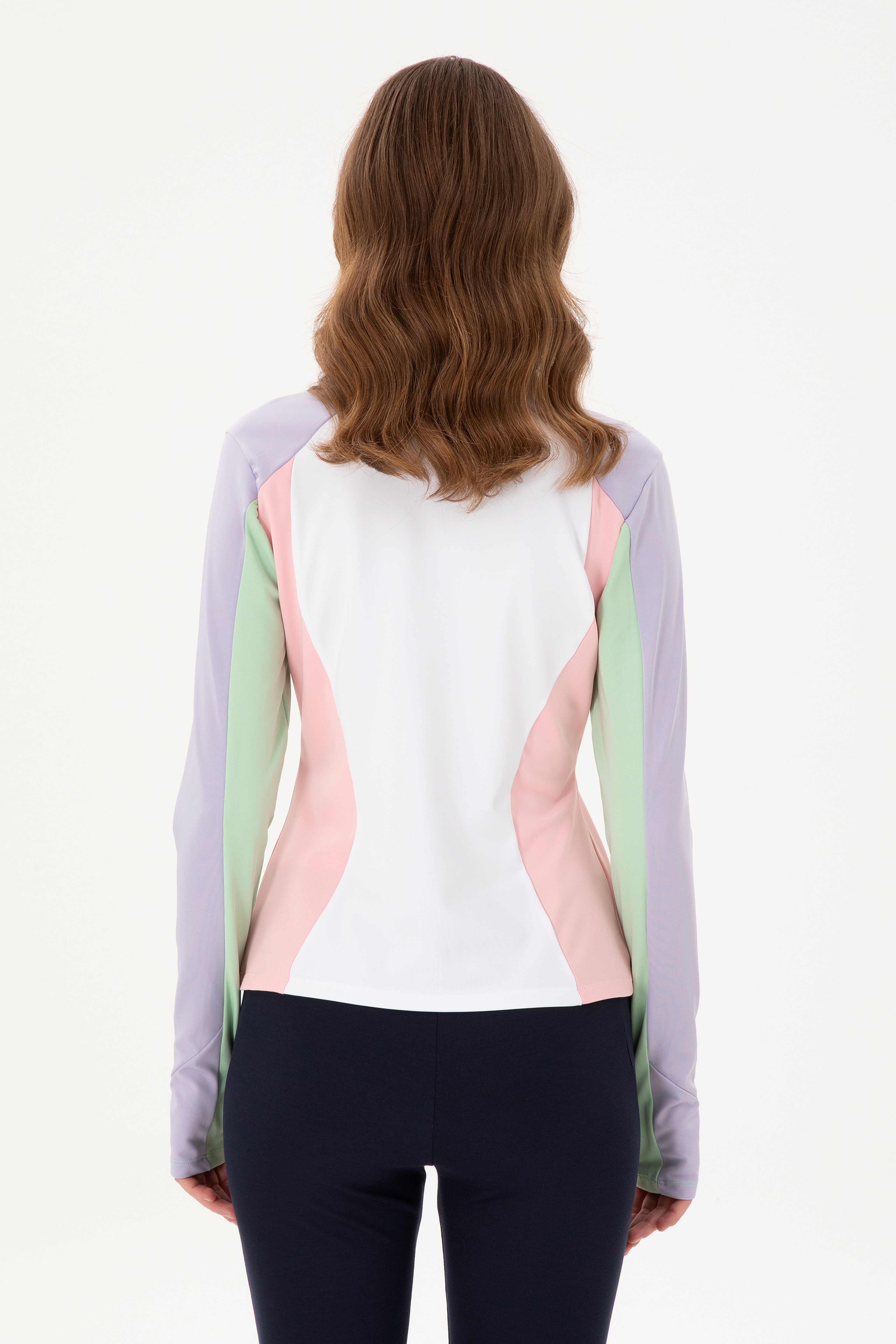 Kadın Lila Dik Yaka Sweatshirt
