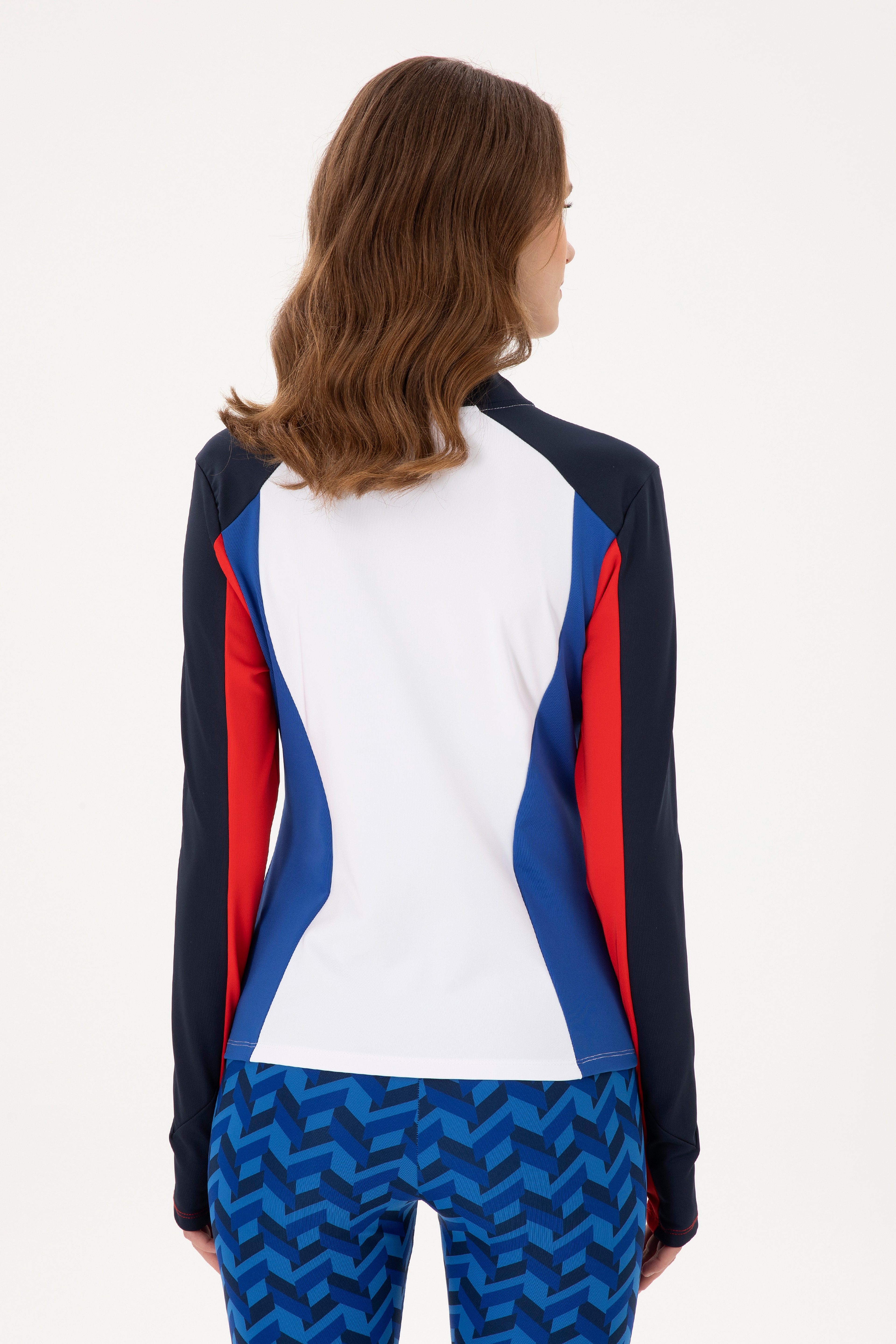 Kadın Lacivert Dik Yaka Sweatshirt - Image 5