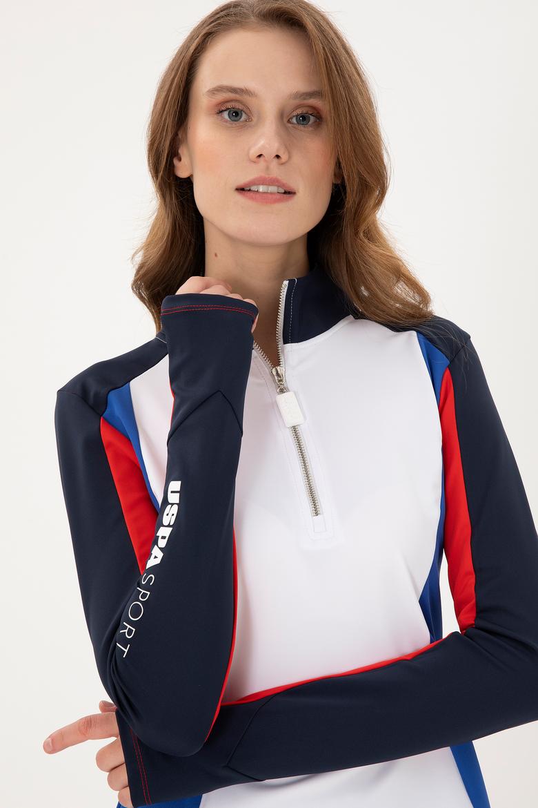 Kadın Lacivert Dik Yaka Sweatshirt - 50291462008