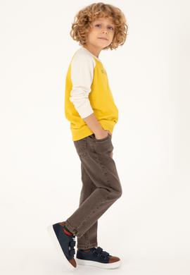 Erkek Çocuk Sarı Bisiklet Yaka Sweatshirt - 50293605043