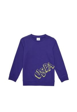 Erkek Çocuk Mor Bisiklet Yaka Sweatshirt - 50293617014