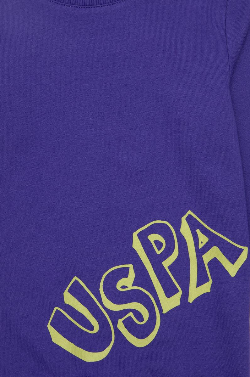 Erkek Çocuk Mor Bisiklet Yaka Sweatshirt