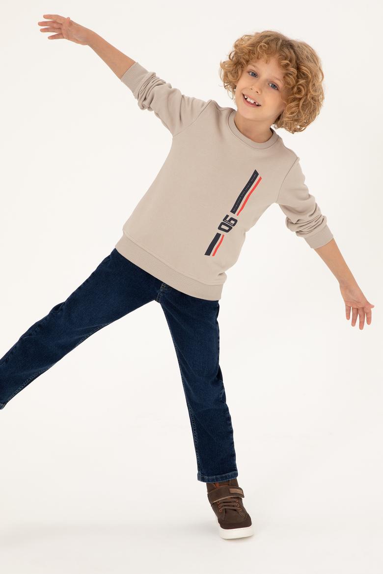 Erkek Çocuk Taş Bisiklet Yaka Sweatshirt - 50293546024