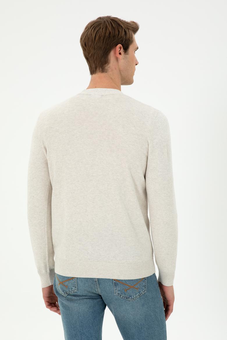 Erkek Taş Melanj Basic Triko Hırka - 50288878023