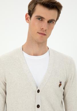 Erkek Taş Melanj Basic Triko Hırka - 50288878023