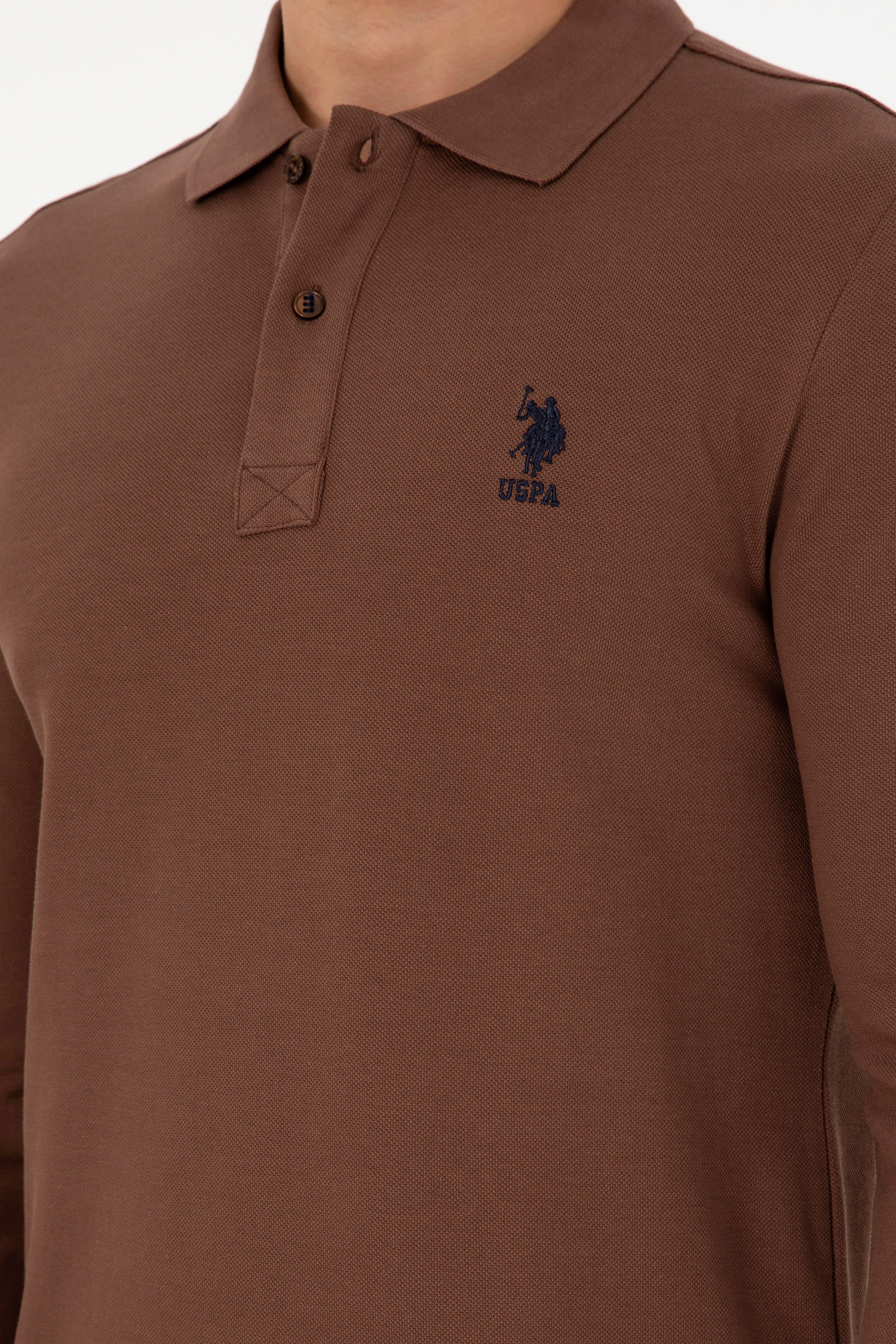 Erkek Kahverengi Basic Sweatshirt - Image 7