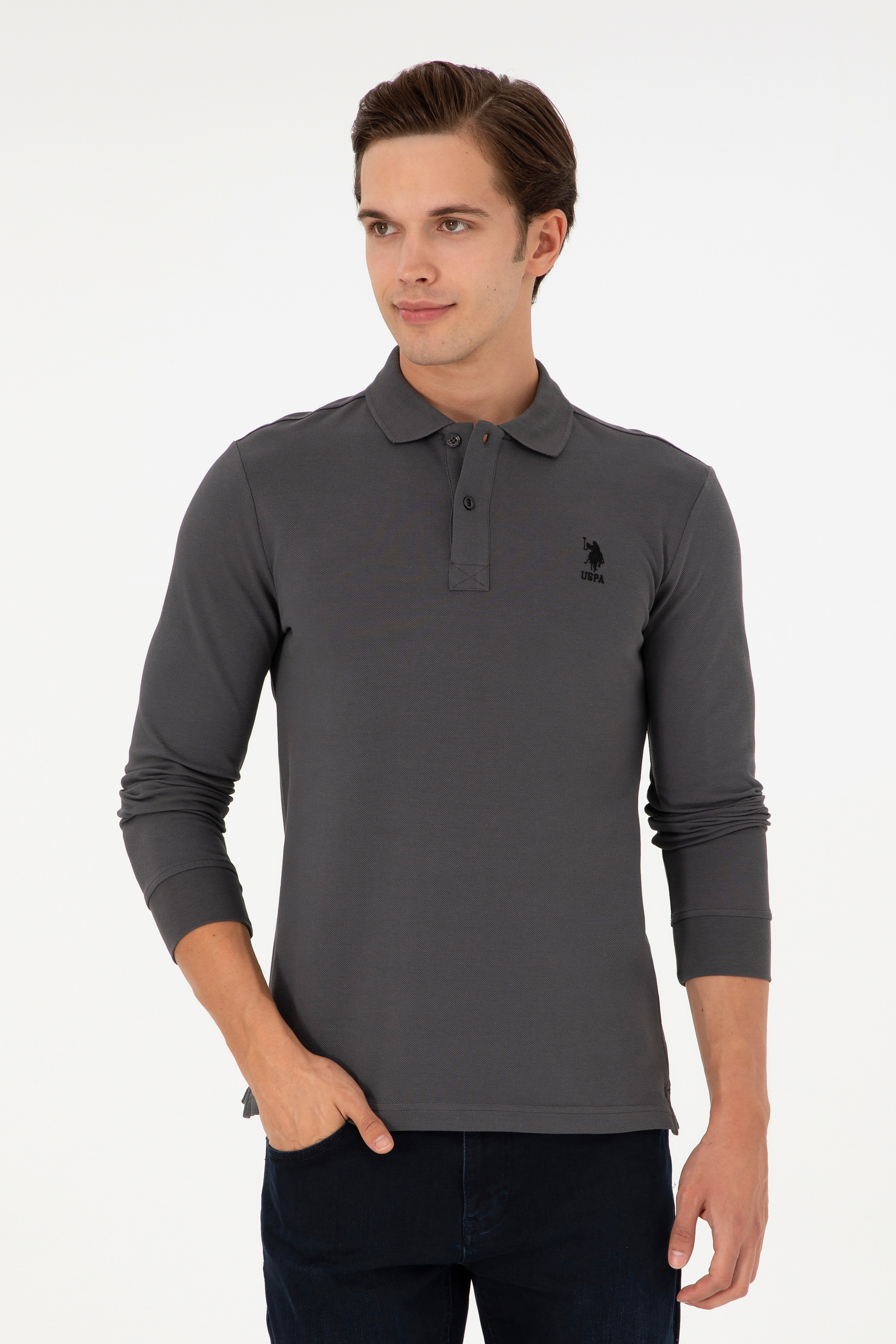 Erkek Antrasit Basic Sweatshirt - Image 1