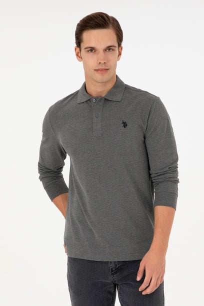 Erkek Antrasit Melanj Basic Sweatshirt